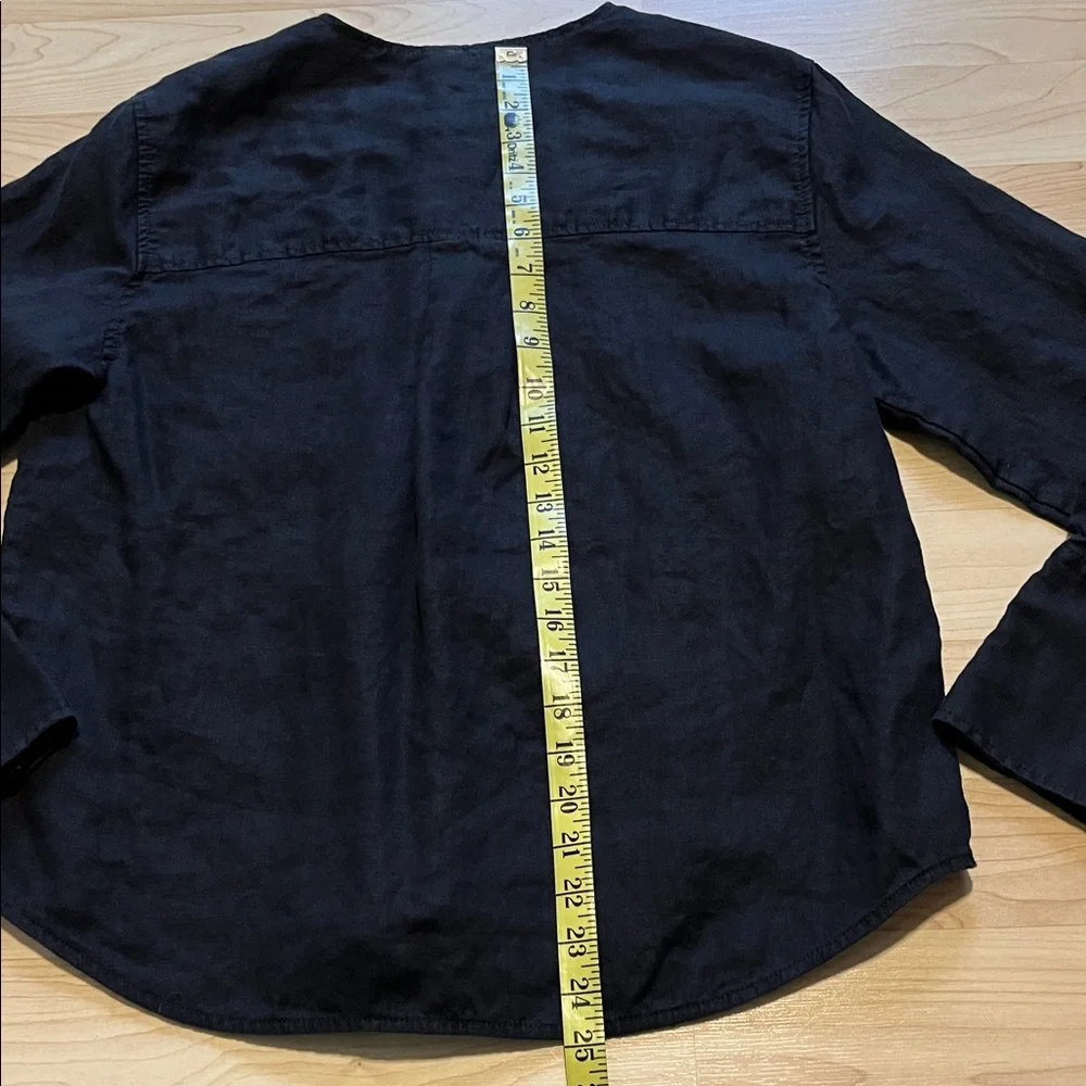 Everlane The Linen Popover Shirt Women's sz 6 Black - Picture 10 of 10